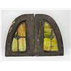 Image 1 : 2x Antique Stain Glass Leaded Window Panels