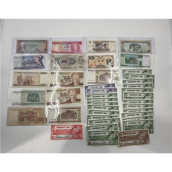 20x Assorted Countries Bank Notes