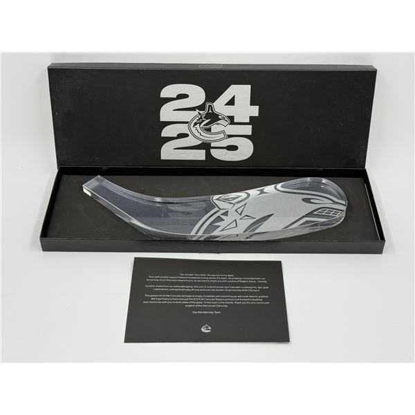 Vancouver Canucks Arena Plexiglass Made Hockey Stick End