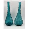 Image 1 : 2x Italian Made Blue Glass Bottle