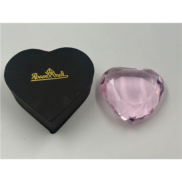 Rosenthal Pink Crystal Heart With Box