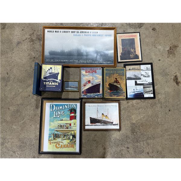 Framed Ship Prints, The Titanic Collection, & Lives Of The Liners Book
