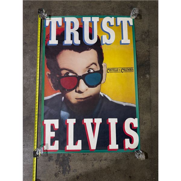 1981 Trust Elvis Costello On Columbia Poster