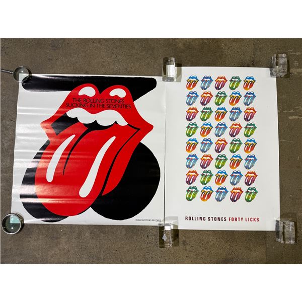 2x Vintage Rolling Stones Posters : Forty Licks & Sucking In The Seventies