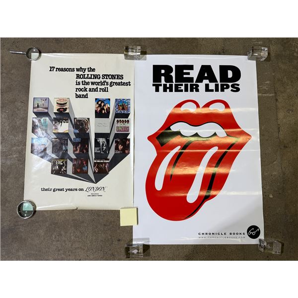 2x Vintage Rolling Stones Posters : London & Read Their Lips