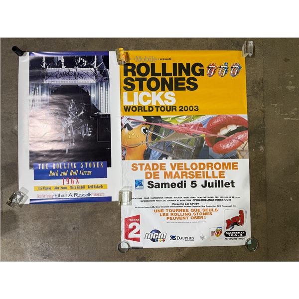 2x Vintage Rolling Stones Posters : Licks & Rock N' Roll Circus