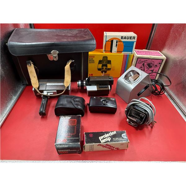 Vintage Electronics: Cameras, Camera Bag, Slide Viewer, Movie Outfit, & More