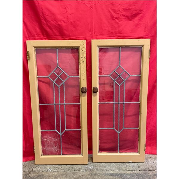 2x Vintage Leaded Glass Window Panels (Damaged)