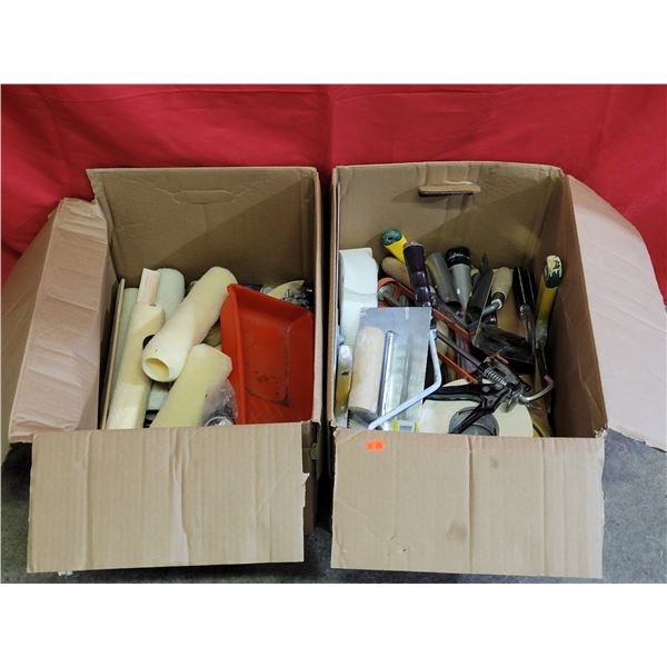 Home Improvement Lot w/ Rollers, Wall Trowel, Caulking Gun, & More