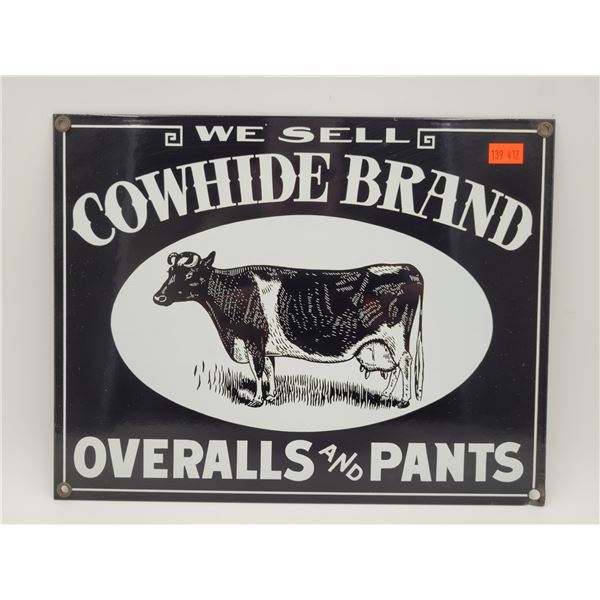 VTG Porcelain Cowhide Brand Sign