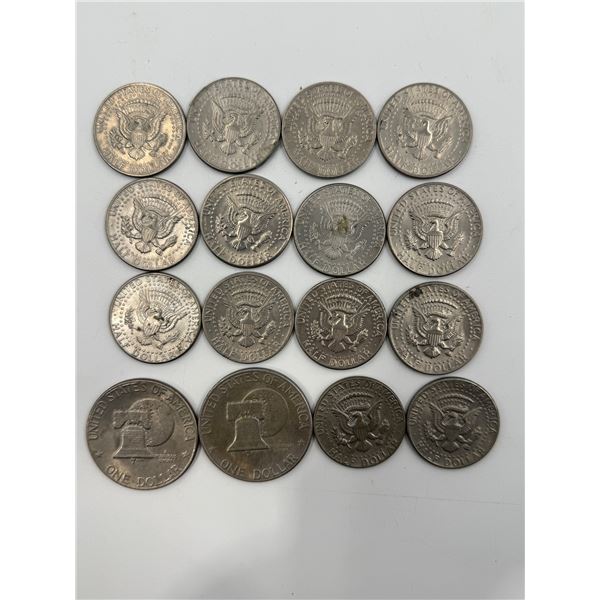 Lot of US Half-Dollar & Dollar Coins
