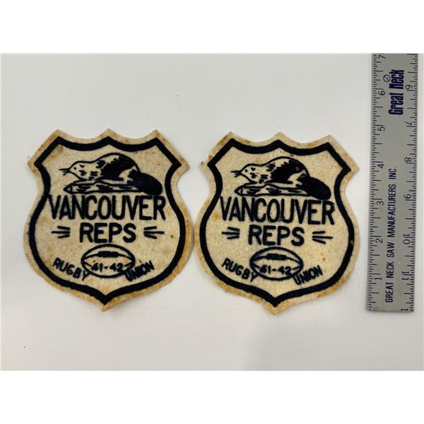 2 1940s Vancouver Reps Rugby Union Patches