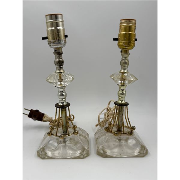 Pair of VTG Leviton Crystal Lamps