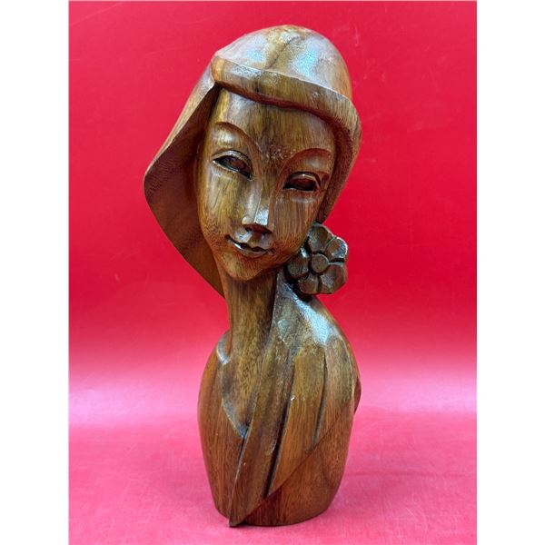 Mid Century Modern Monkey Pod Wood Hawaiian Beauty Bust