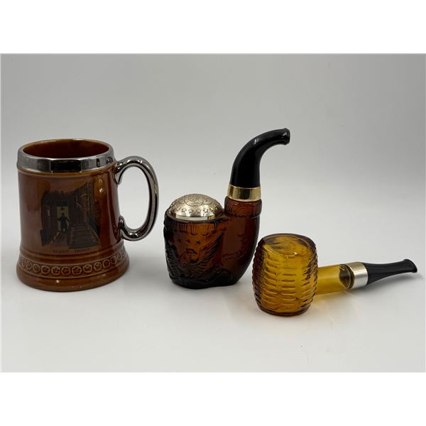 Vintage Lord Nelson Pottery Stein & Glass Decor Pipes