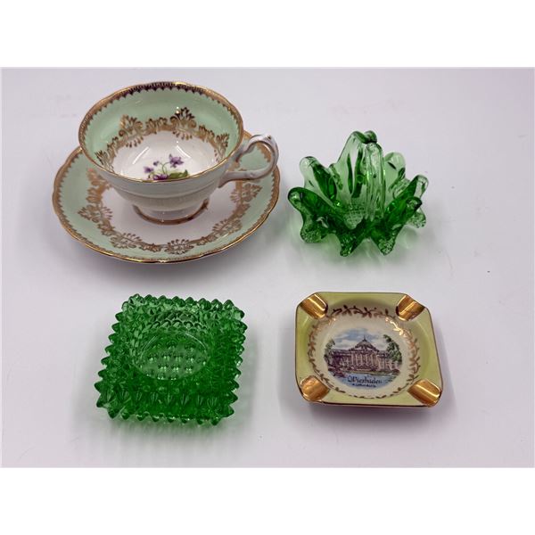 Vintage Collectibles: English Cup & Saucer, Hobnail Dishes, & More