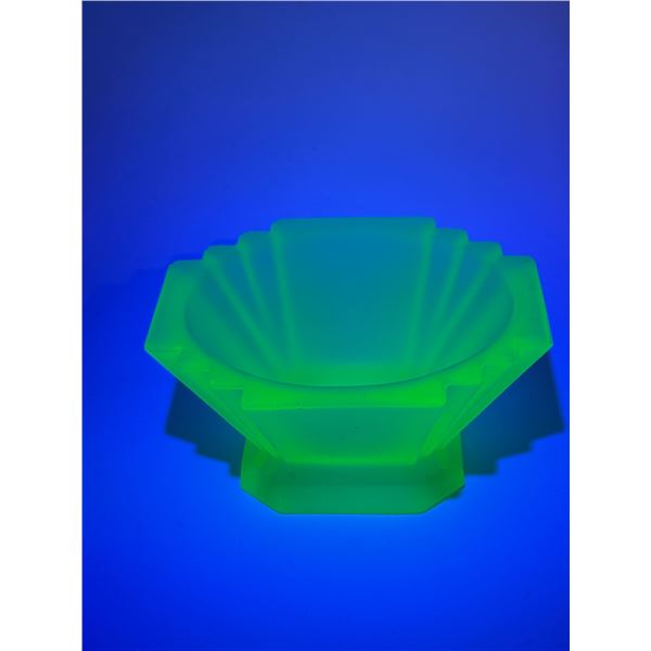 Art Deco Green Uranium Glass Dish