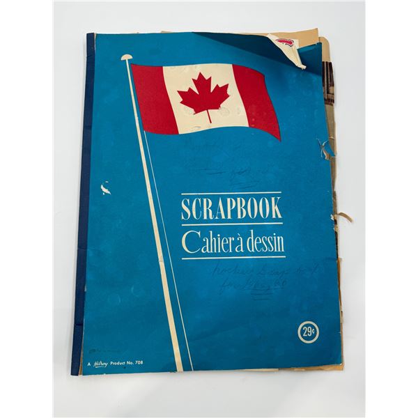 Vintage Canadian Scrapbook Filled With Vintage Hockey Ephemera