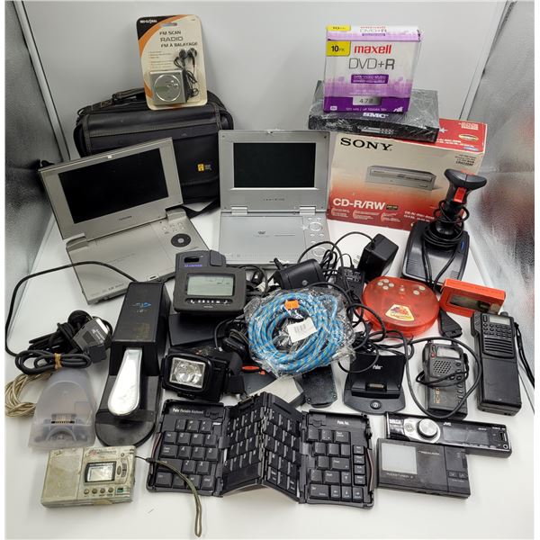 Electronics Lot w/ Portable DVD Players, FM Radio Scan, & More