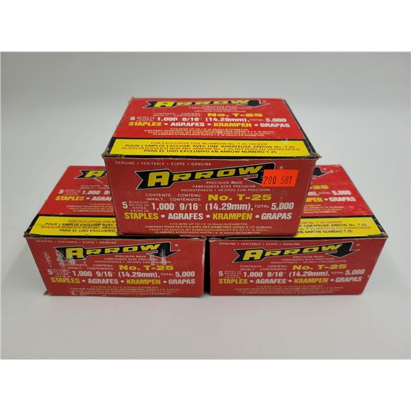 3x New Cases Of Arrow T-25 Staples