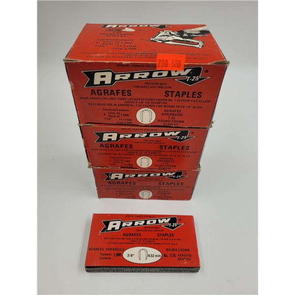 3x New Cases Of Arrow T-25 Staples