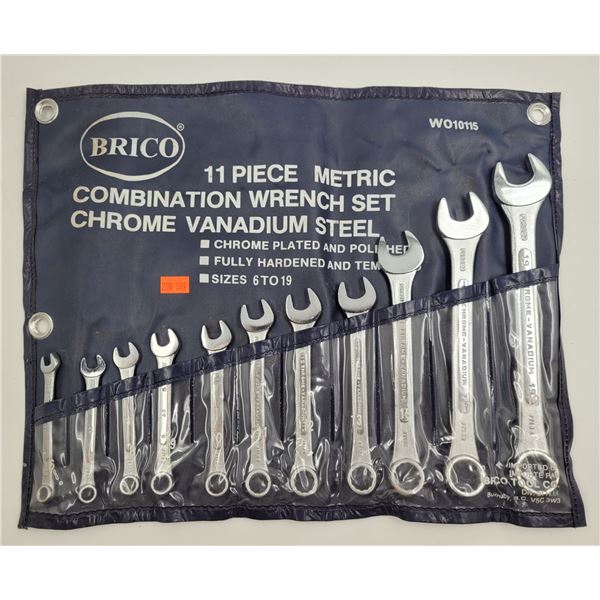 Brico 11x Piece Metric Combination Wrench Set - W010115