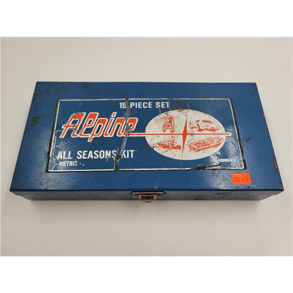 Vintage Alpine All Seasons Metal Tool Kit With Assorted Thread Repair Bits