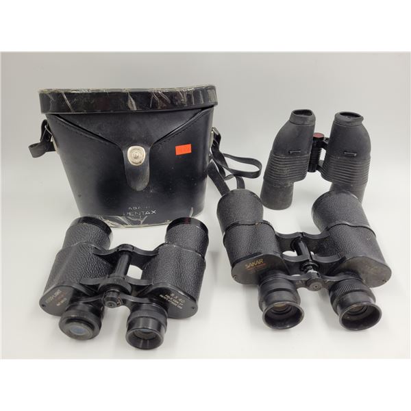 3x Pairs Of Binoculars : Sakar 7 x 50, Atco-Light 8 x 40, & Other