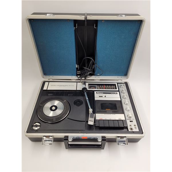 Vintage Transonic FM-MW Radio/Phonograph Portable Stereo Cassette Tape Recorder Model SCP-77FW