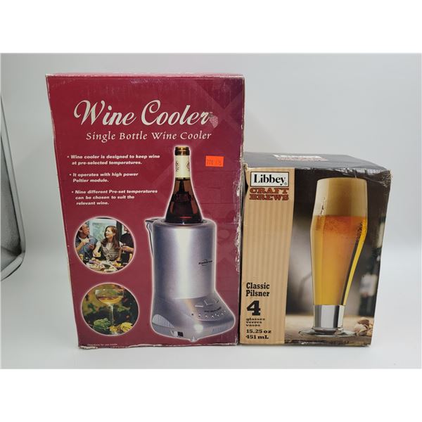 2x N.O.S Products: Wine Cooler & Libbey Craft Brews Beer Glasses