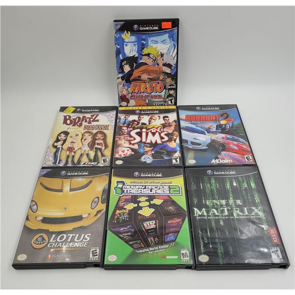 7x Vintage Nintendo Gamecube Games: Bratz, The Sims, Naruto, Burnout 2, & More