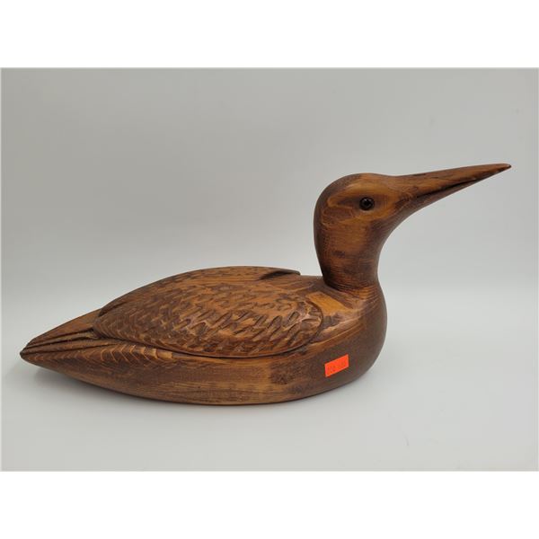 Vintage Artie Littleto Signed Hand Carved Wooden Duck