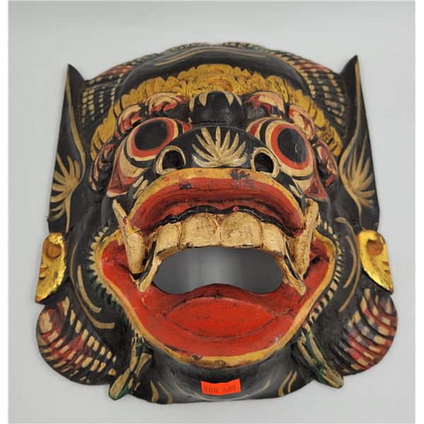 Vintage Balinese Hand Painted & Carved Mask