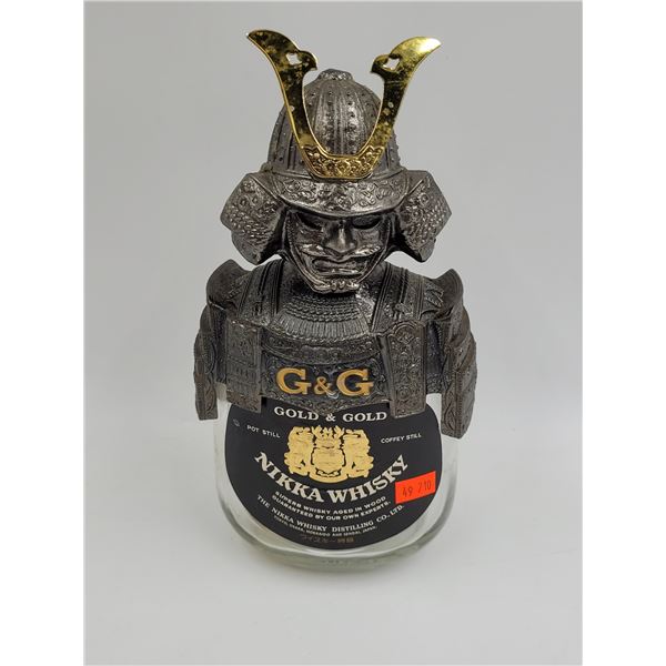 Vintage G & G Japanese Samurai Nikka Whiskey Bottle (Empty)