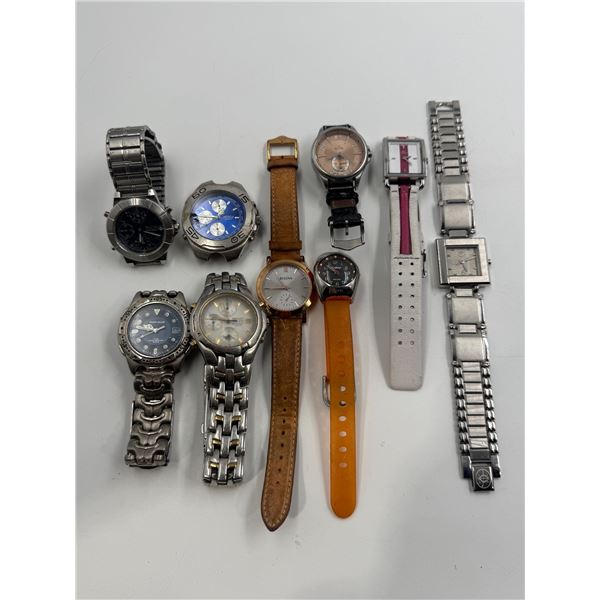 9x Wrist Watches: Bulova, Seiko, Perry Ellis, Berge, Focus, Cardinal, & More