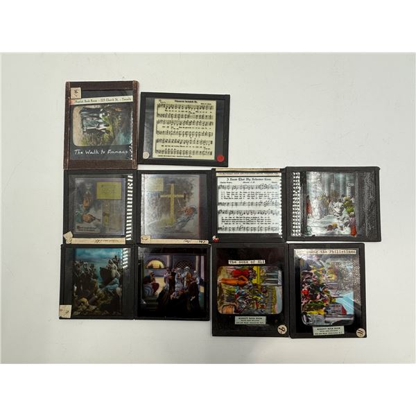 10x Vintage Hand Painted Photo Slides