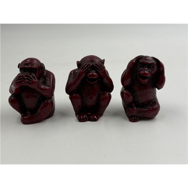 Hear No Evil, See No Evil, Speak No Evil Resin Monkeys