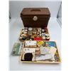 Image 1 : Vintage Sewing Case With Assorted Accessories