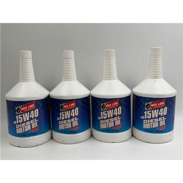 4x Sealed Red Line 15w40 Diesel Motor Oil