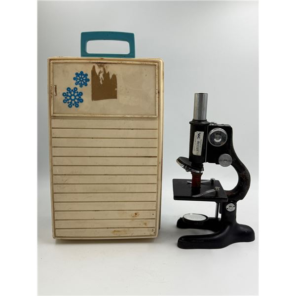 Vintage Baush & Lomb Microscope With Wooden Case