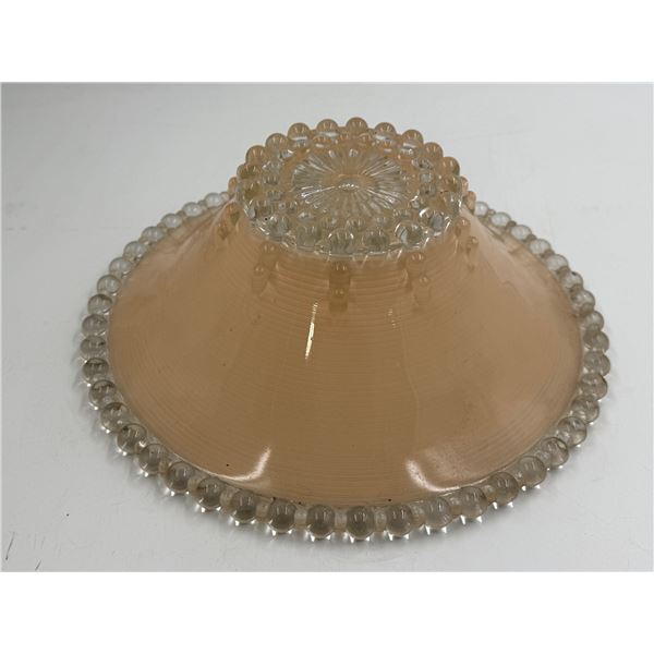 1940's Pink Ball Edging Single Hole Light Shade