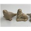 Image 3 : 5x Pearlite Figurines : Seals, Beaver, Inuit In Canoe, & Dog Sled