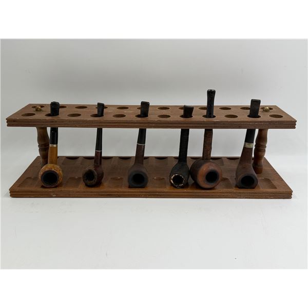 Vintage 24x Slot Pipe Stand With 6x Pipes