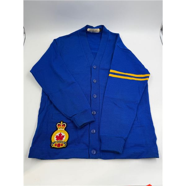 Vintage Pride Of The West Vancouver B.C. Size 40 Legion Patch Cardigan
