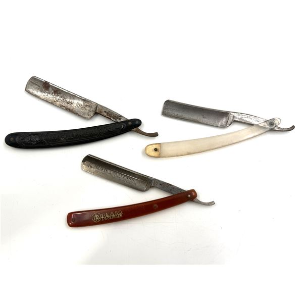 3x Antique Straight Razors: Peaso Solingen, The Walterlan, & Friedmann