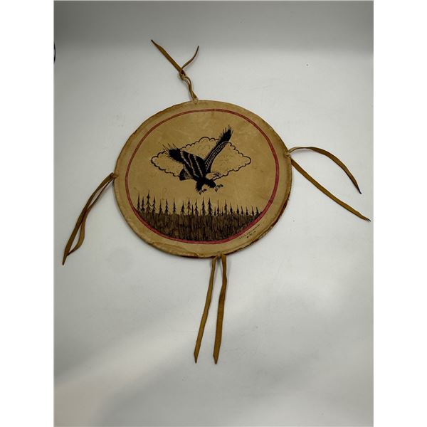 1992 Lyle Deschamps Signed Handmade Bald Eagle Rawhide Wall Art