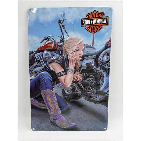 2014 Harley Davidson / Ande Rooney Embossed Tin Sign "Finishing Touch"