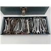 Image 2 : Vintage Metal Tool Box With Assorted Wrenches