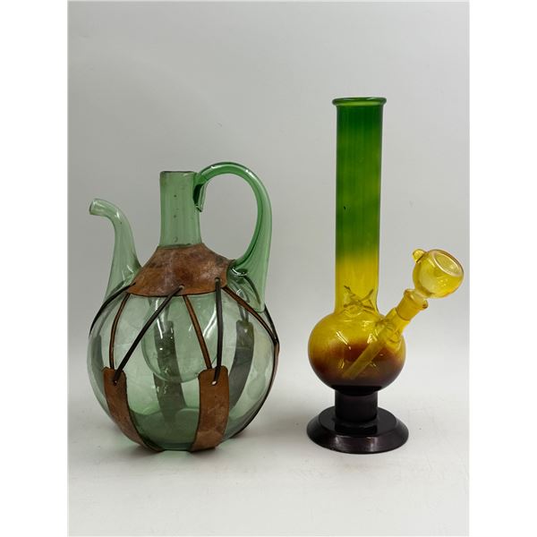 Vintage Wine Decanter With Ice Compartment & Glass Bong