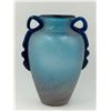 Image 1 : Gorgeous Sanded Glass Vase W/ Applied Handles